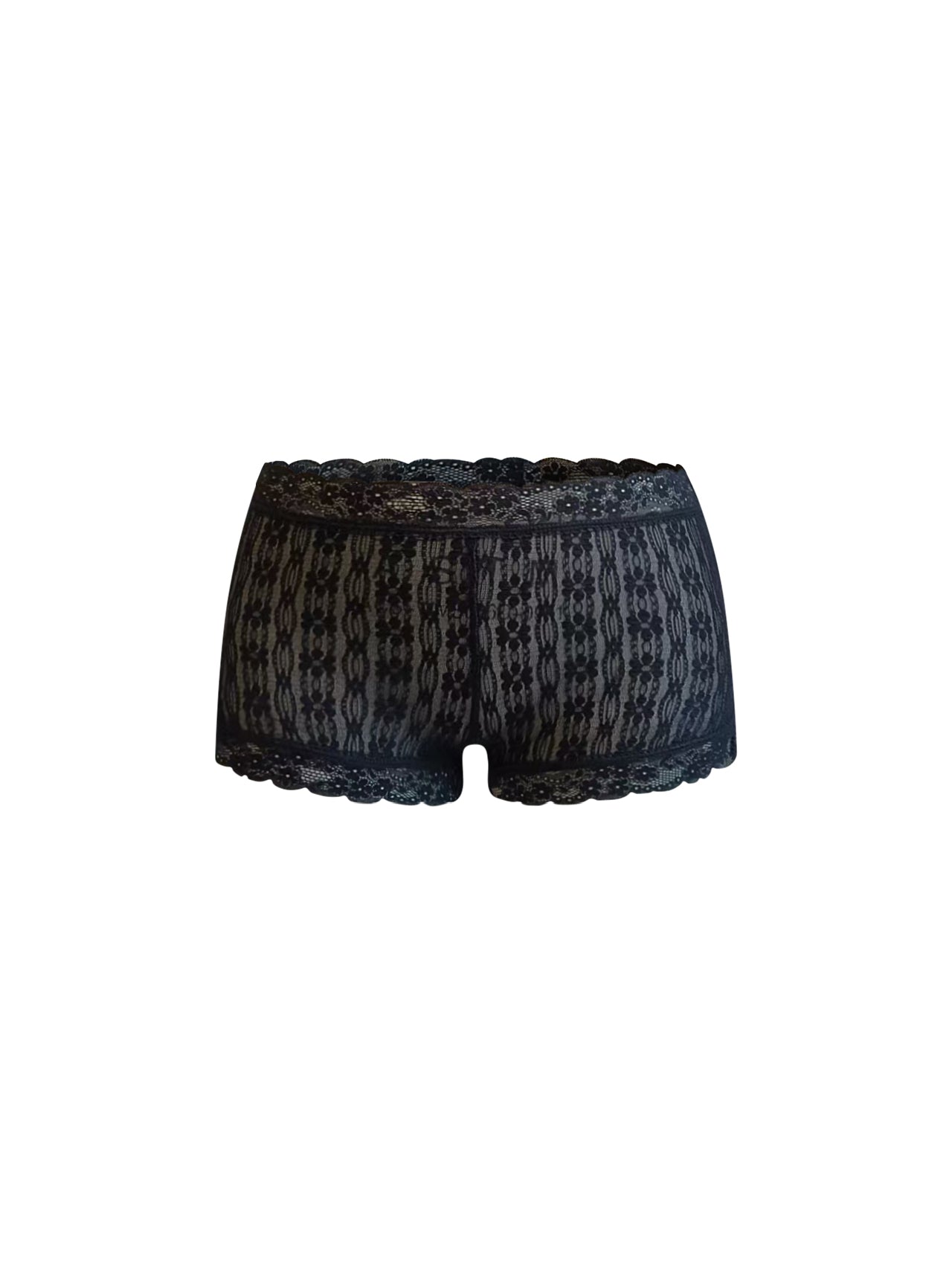 Lace Shorts with Trim - Classic Black